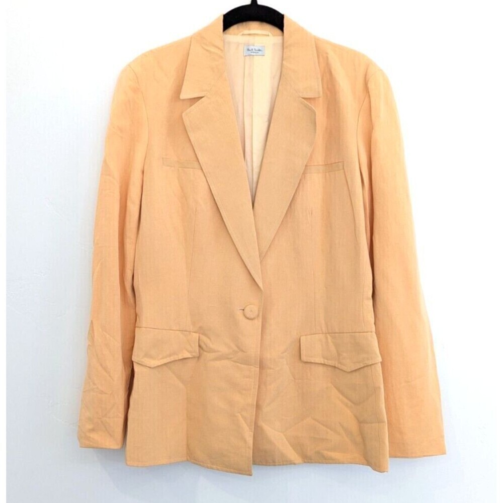 Paul Smith Blazer Womens Size 42/6 Yellow Linen Silk Vintage Office Career‎ Coat